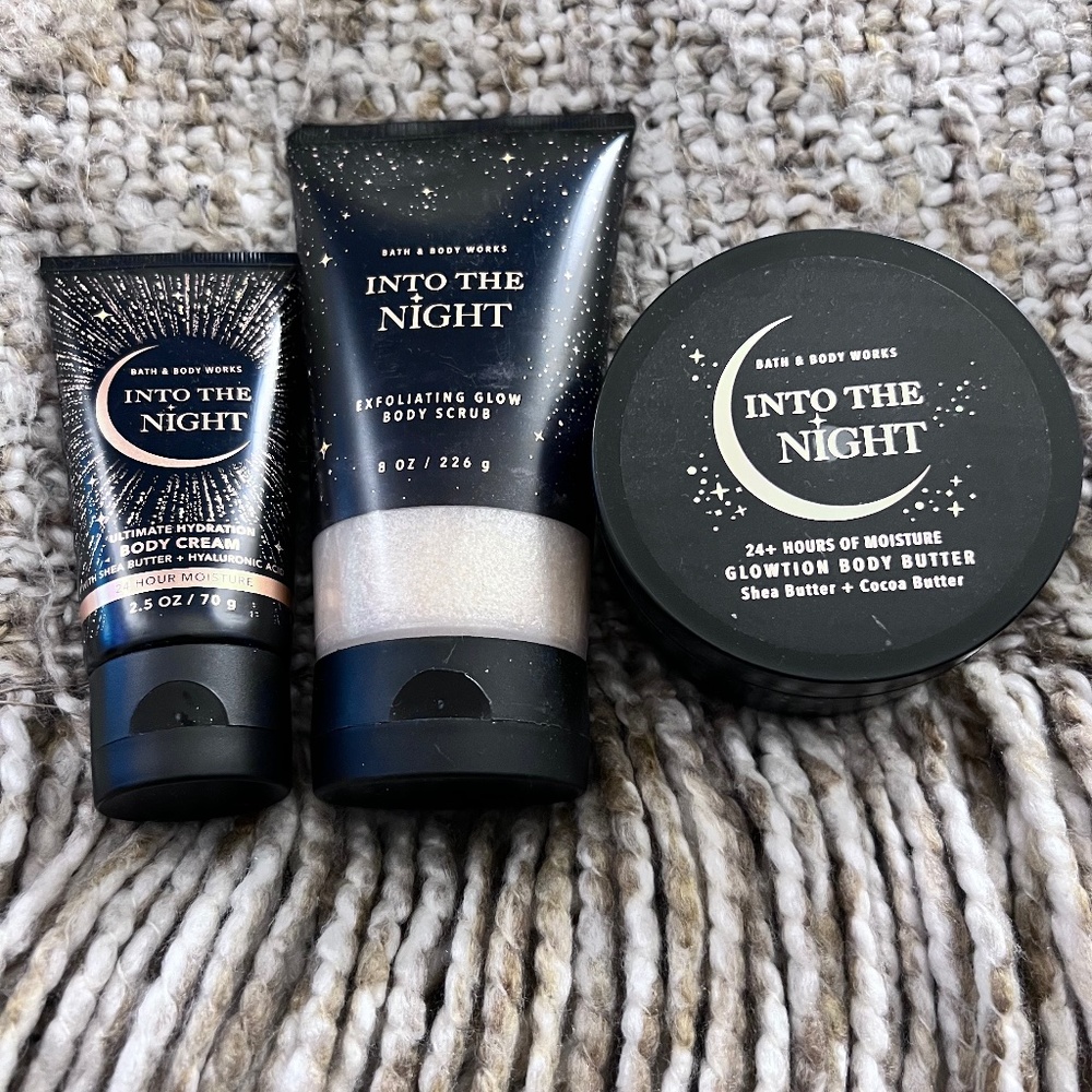 Bath and Body Works Into the Night Body Exfoliating Scrub/Body Cream/Body Butter